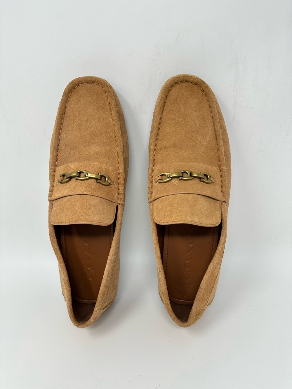 Coach Mott Driver In Suede Style C8833 Tan size 10D - Picture 3 of 13